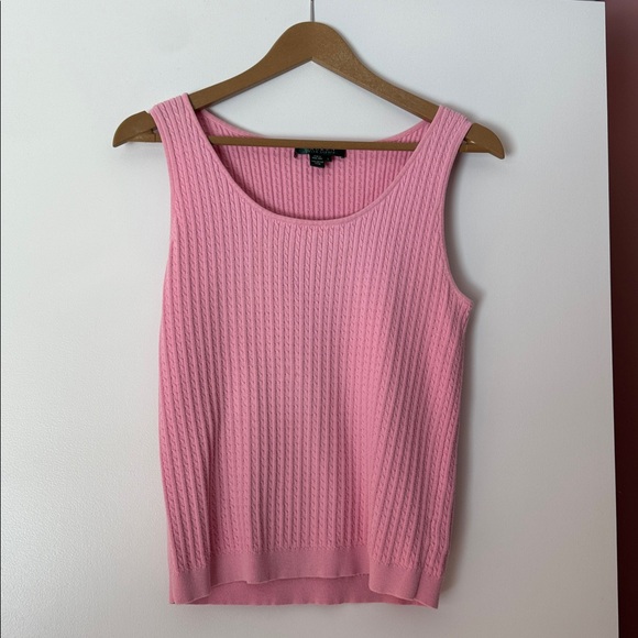 Ralph Lauren | Pink Cardigan and Tank 2-Piece Sweater Set | 100% Cotton | Large - Picture 4 of 7